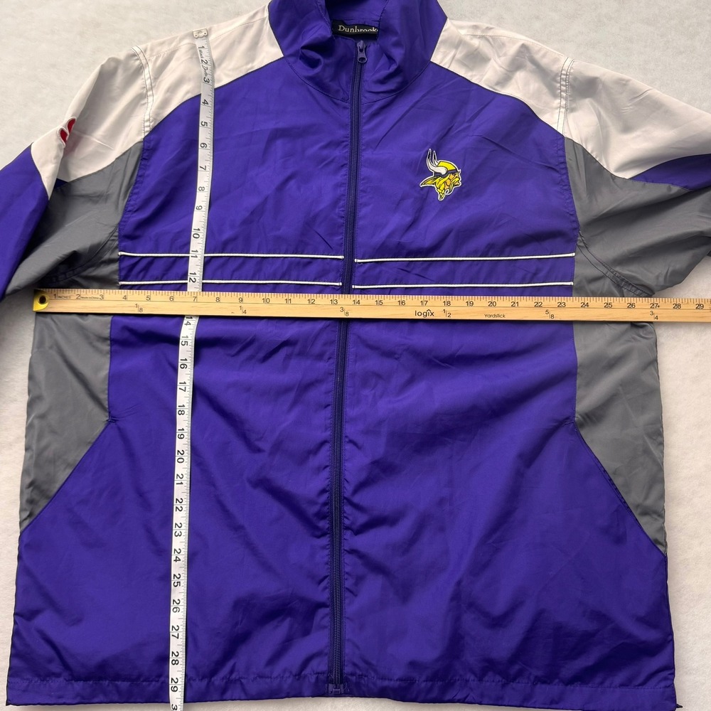 Vintage Minnesota Vikings‎ Jacket XL Dunbrooke NFL Purple Windbreaker Zip Up 90s - Picture 8 of 11